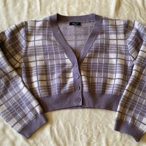 Love Tree Purple Plaid Sweater